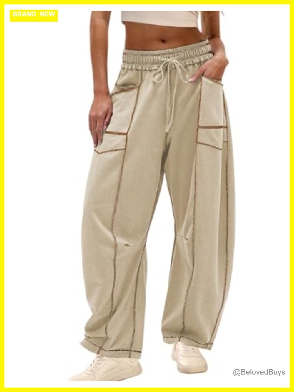 Wide Leg Barrel Sweatpants High Waisted Baggy Lounge Pants Drawstring